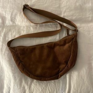 Uniqlo corduroy purse brown